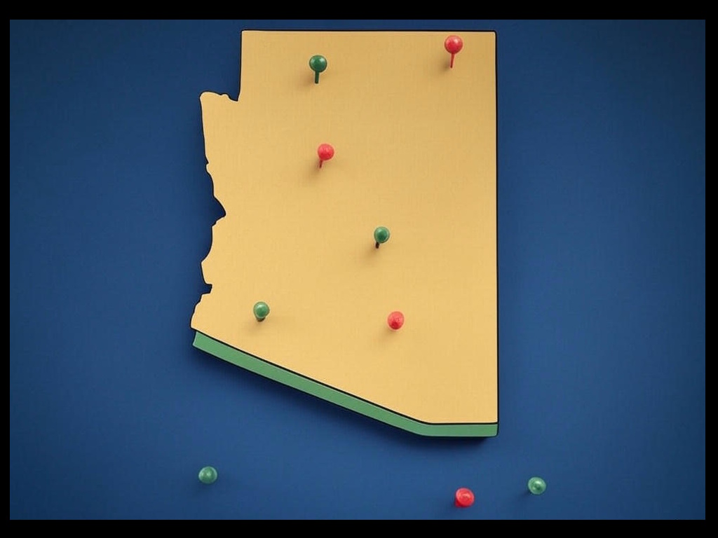 Map of Arizona showing Christian Hall locations